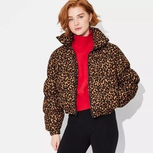 Wild Fable Leopard Print Puffer Jacket
